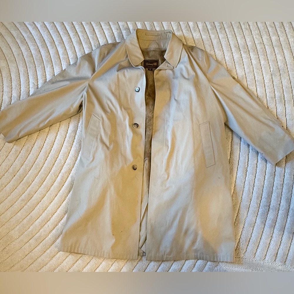 Vintage Botany 500 Men’s Tan Coat, Lined Size 46 REG Classic Overcoat